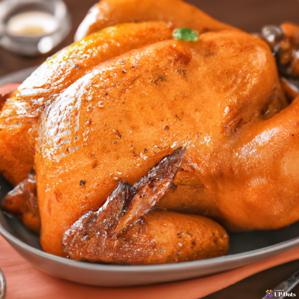 freshly baked chicken on dinner plate on table